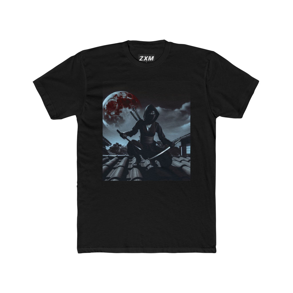 Ninja Moonlight Tee, Cool Graphic Tee, Unisex Cotton Shirt, Night Vibes T-Shirt, Anime-Inspired Apparel, Casual Wear