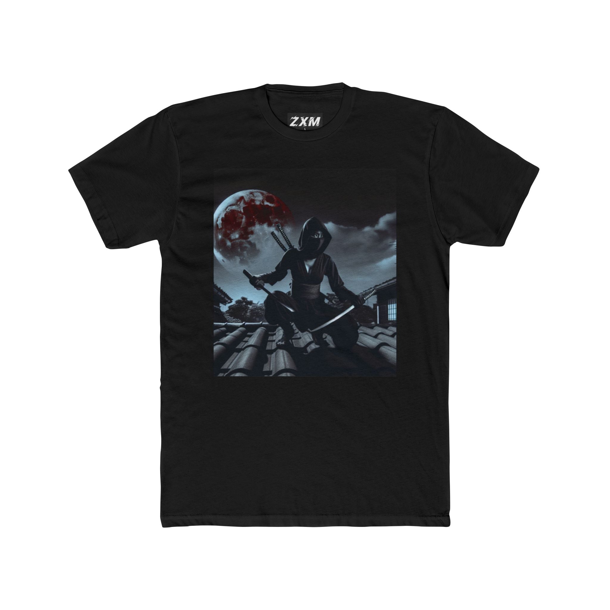 Ninja Moonlight Tee, Cool Graphic Tee, Unisex Cotton Shirt, Night Vibes T-Shirt, Anime-Inspired Apparel, Casual Wear